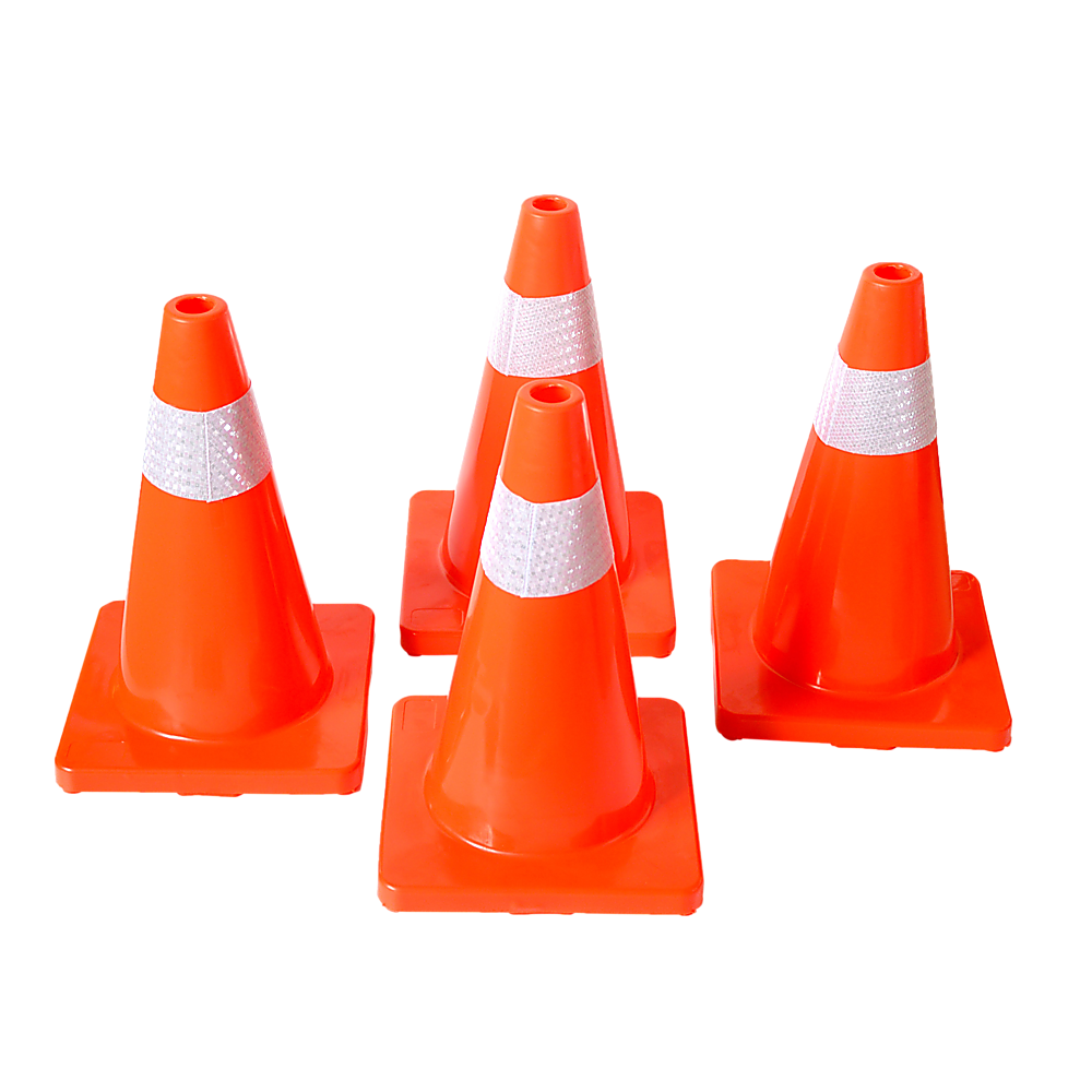 4pcs 45cm Road Traffic Cones Reflective Overlap Parking Emergency Safety Cone