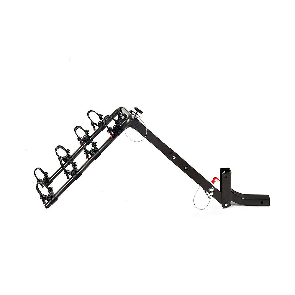 Premium 4-Bike Carrier Rack Hitch Mount Swing Down Bicycle Rack W/ 2 Receiver"